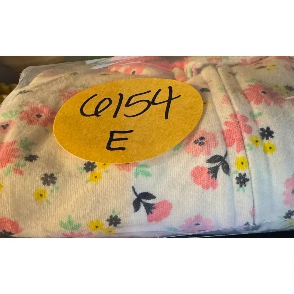 Baby Sleeper Girl Preemie Clothes Zipper Flowers Pink White Outfit One Piece